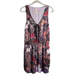 Free People Purple & Blue Paisley Print Sleeveless Dress Size Medium